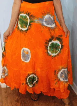 100% Fine Rayon Wrap Skirt | Tie-Dye Print ! One Size Fits Most |