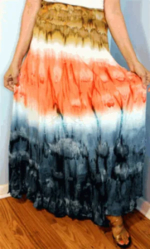 100% Fine Rayon Wrap Skirt ! Tie-Dye Print ! One Size Fits Most !