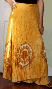 100% Fine Rayon Wrap Skirt ! Tie-Dye Print ! One Size Fits Most !