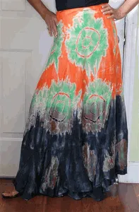 100% Fine Rayon Wrap Skirt ! Tie-Dye Print ! One Size Fits Most !