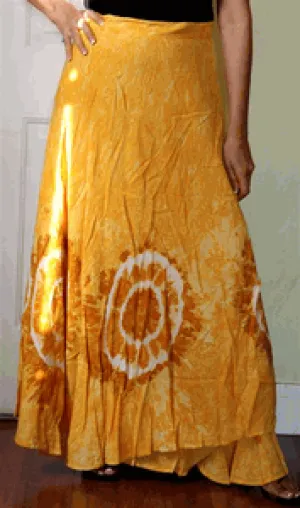 100% Fine Rayon Wrap Skirt ! Tie-Dye Print ! One Size Fits Most !