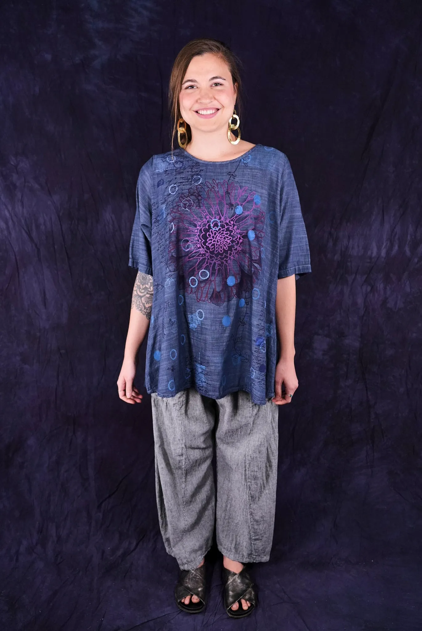 1210 Clear Denim Chambray Top Mineral-P
