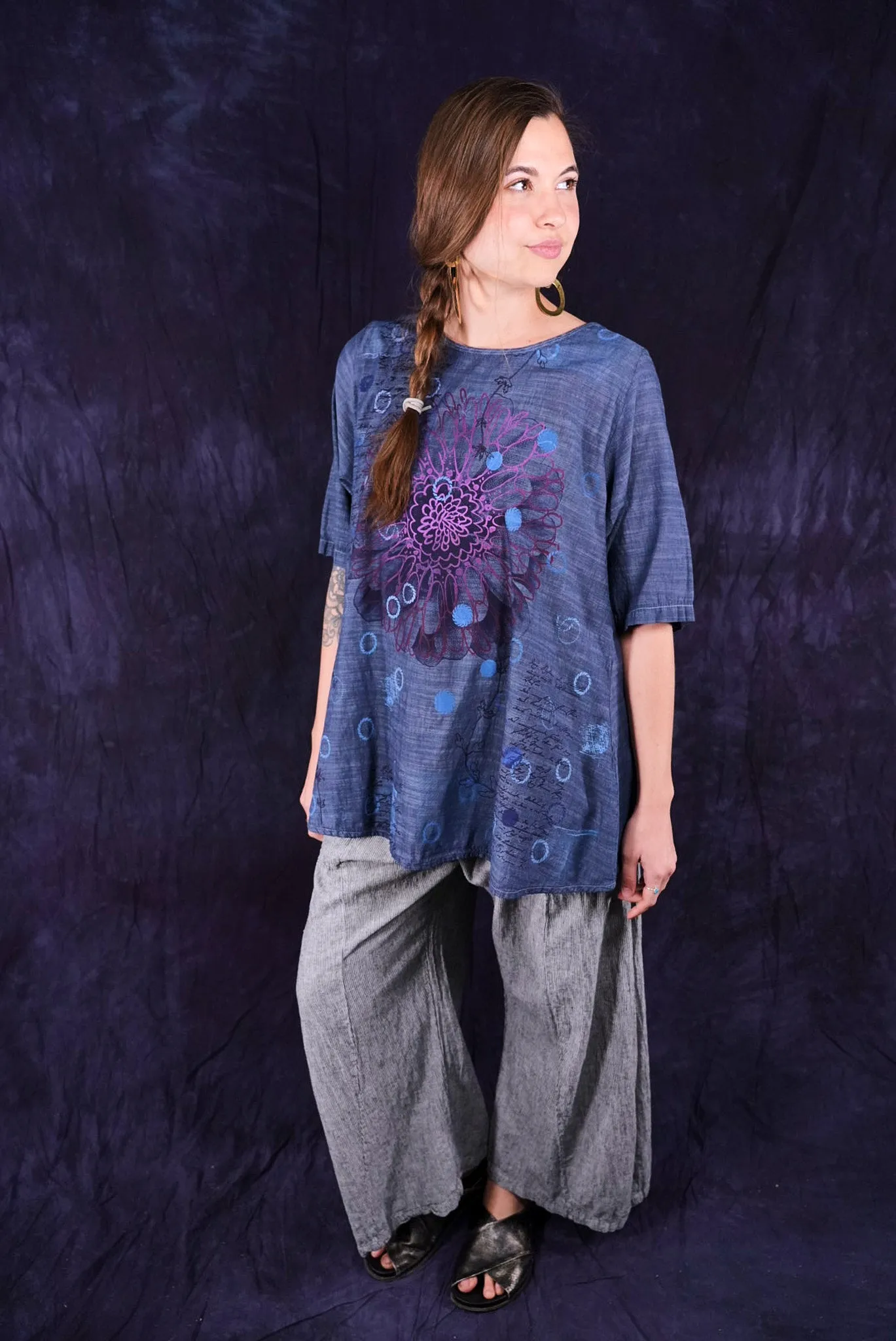 1210 Clear Denim Chambray Top Mineral-P