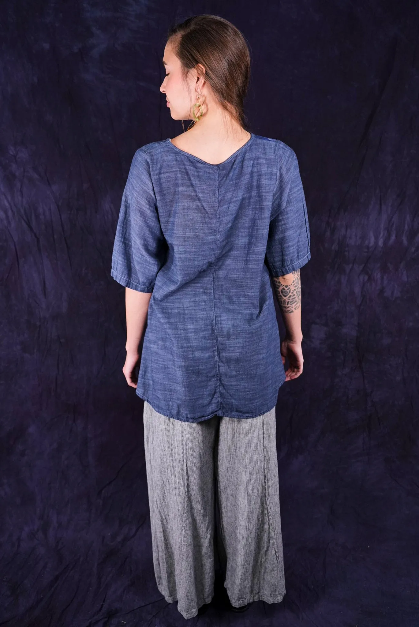 1210 Clear Denim Chambray Top Mineral-P