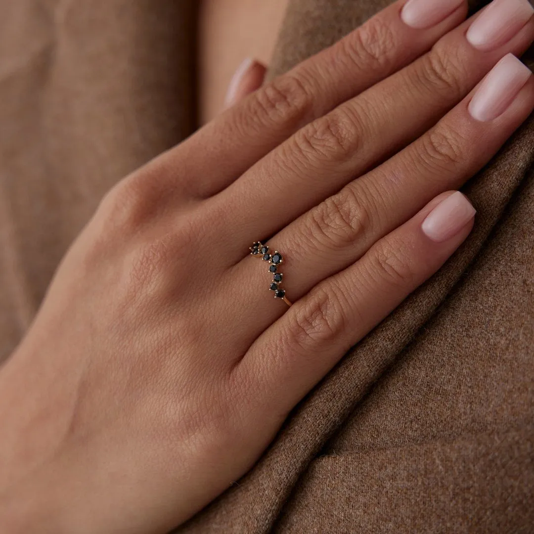 14k Gold Black Nova Ring