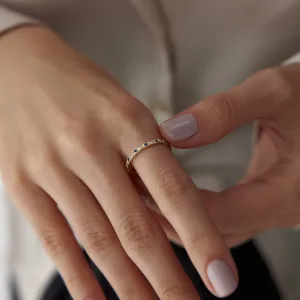 14k Gold Ring with Blue Topaz Details