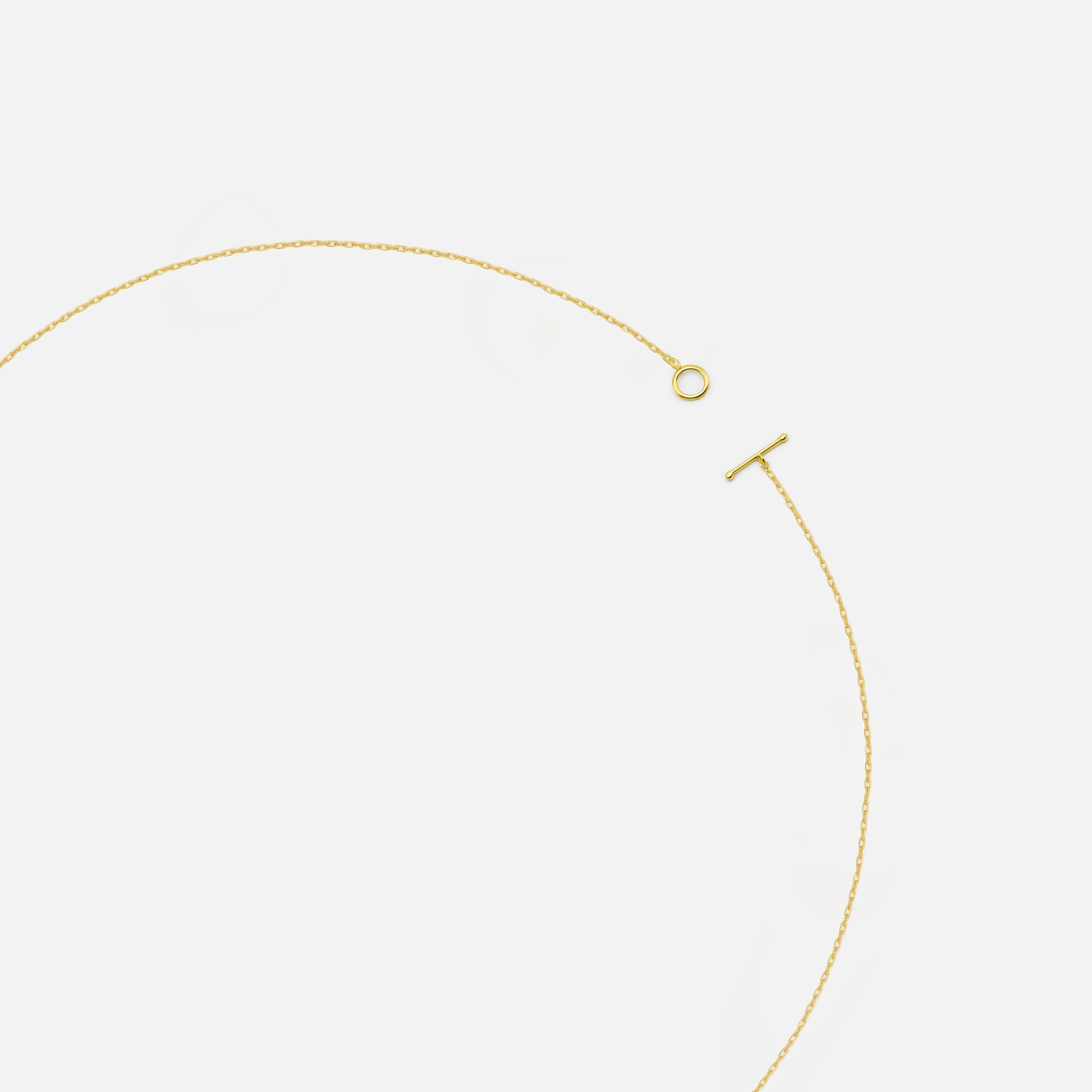 14k Solid Gold Thin Geometric Circle Necklace