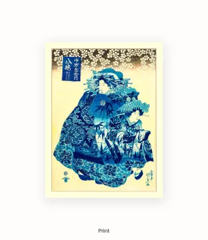 2 Girls.- Blue Dresses Art Print