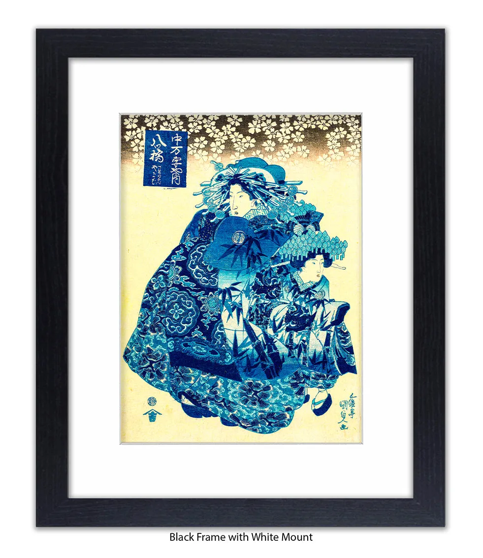 2 Girls.- Blue Dresses Art Print