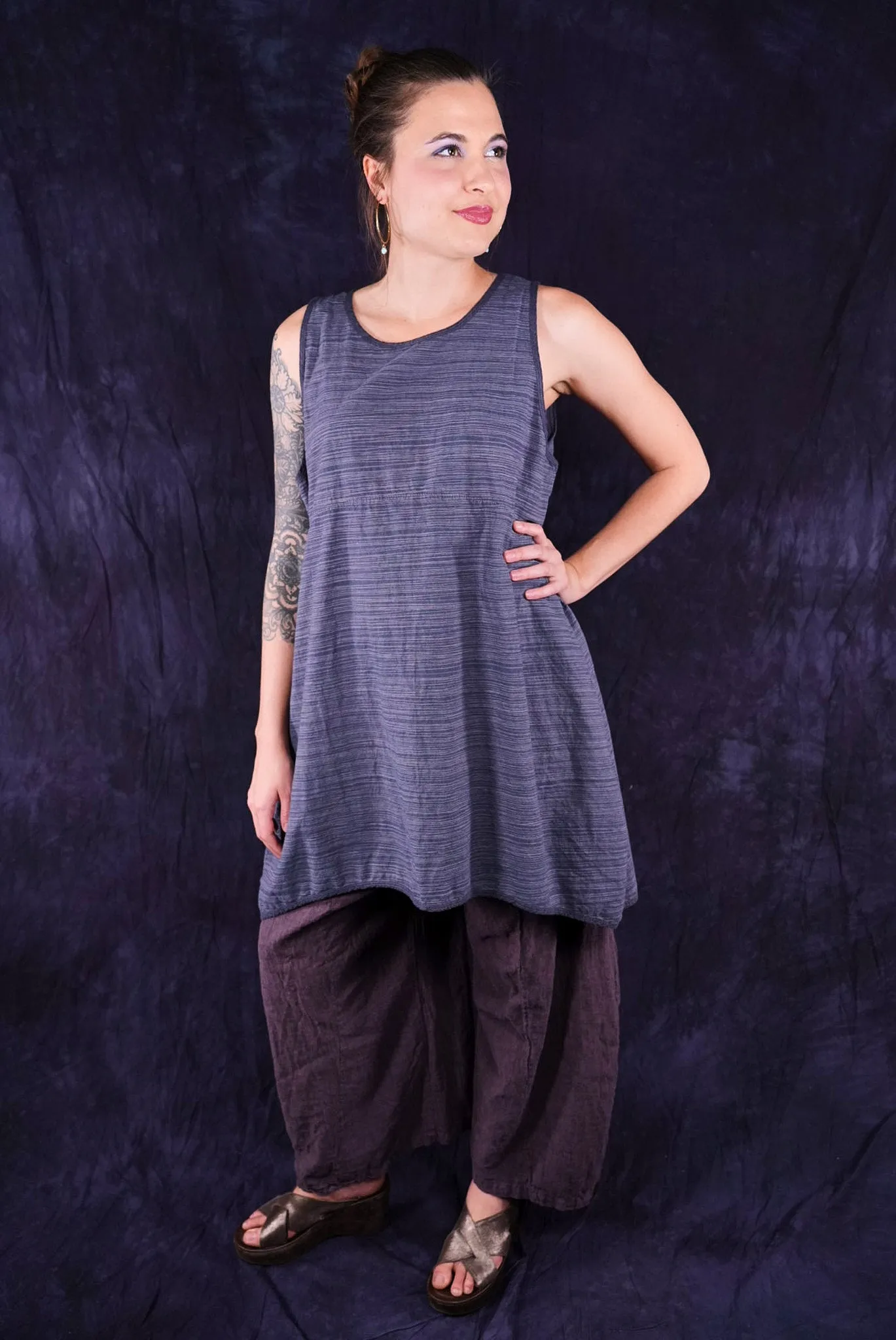 6229 Dark Chambray Stripe Shift