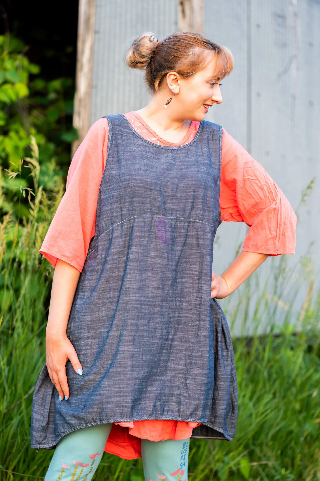 6229 Dark Chambray Stripe Shift