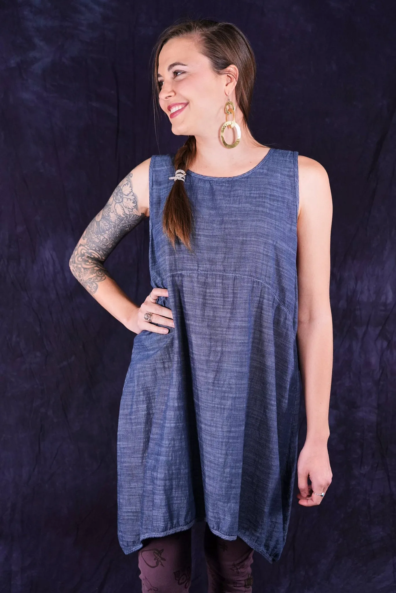 6229 Medium Chambray Stripe Shift