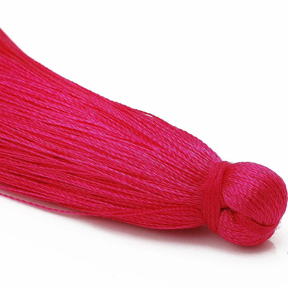 8cm Rose Red Silky Jewelry Tassels, Handmade Long Jewelry Making Tassels,Quality Fashion Tassels, 20pcs/lot