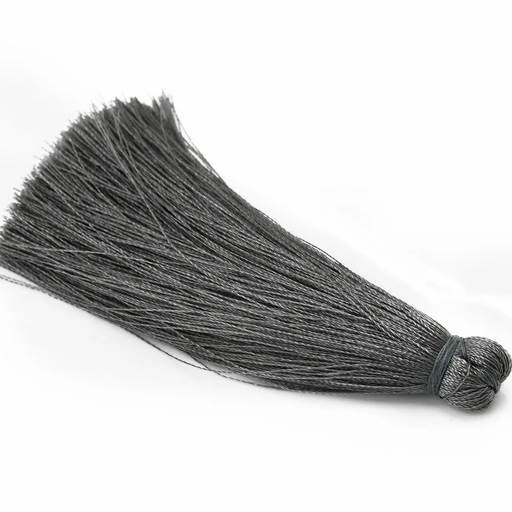8cm Silky Tassels,Handmade Long Jewelry Tassels,Dark Gray Fashion Mala Necklace Tassels, 20pcs/lot