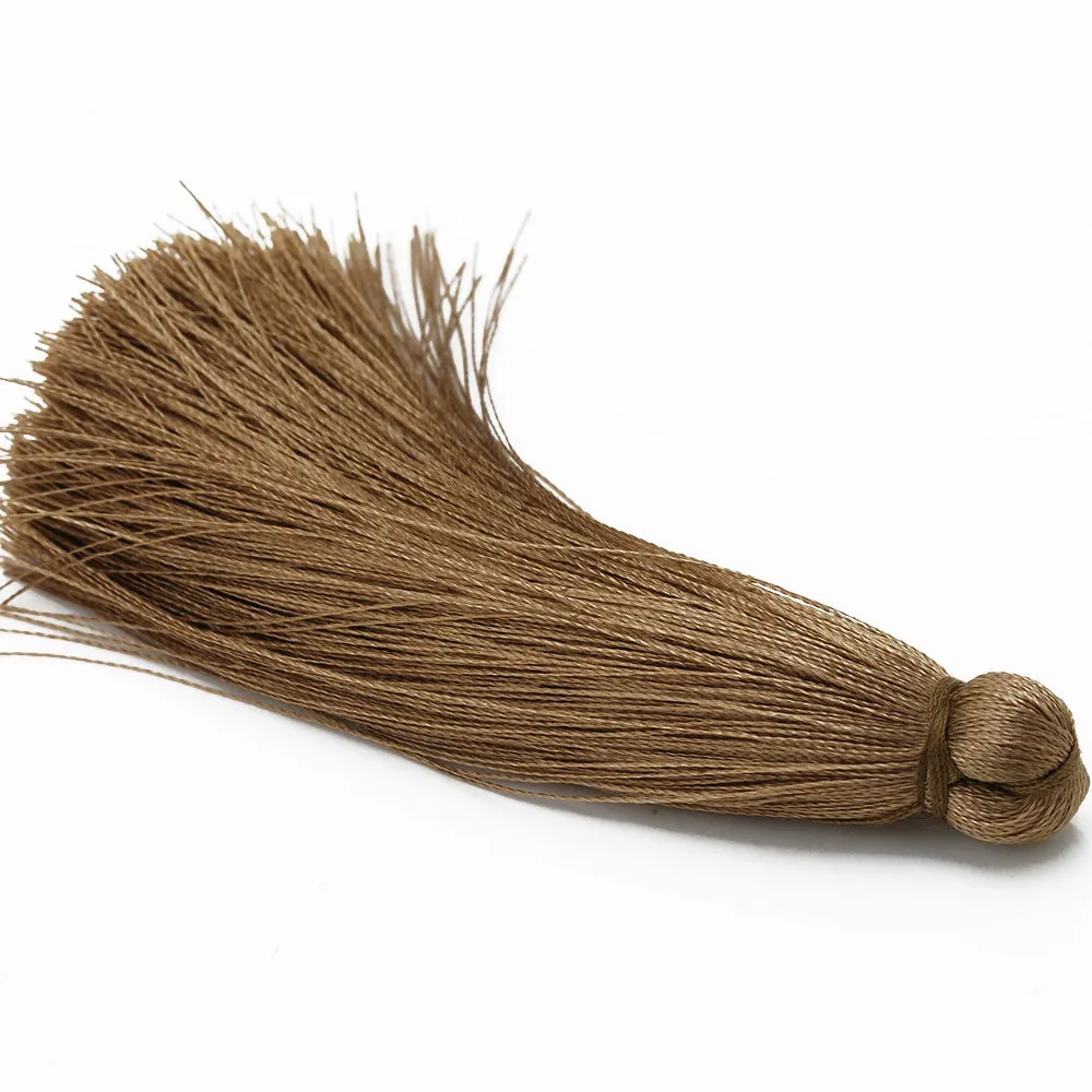8cm Silky Tassels,Korea Handmade Long Jewelry Tassels,Khaki Fashion Mala Necklace Tassels, 20pcs/lot