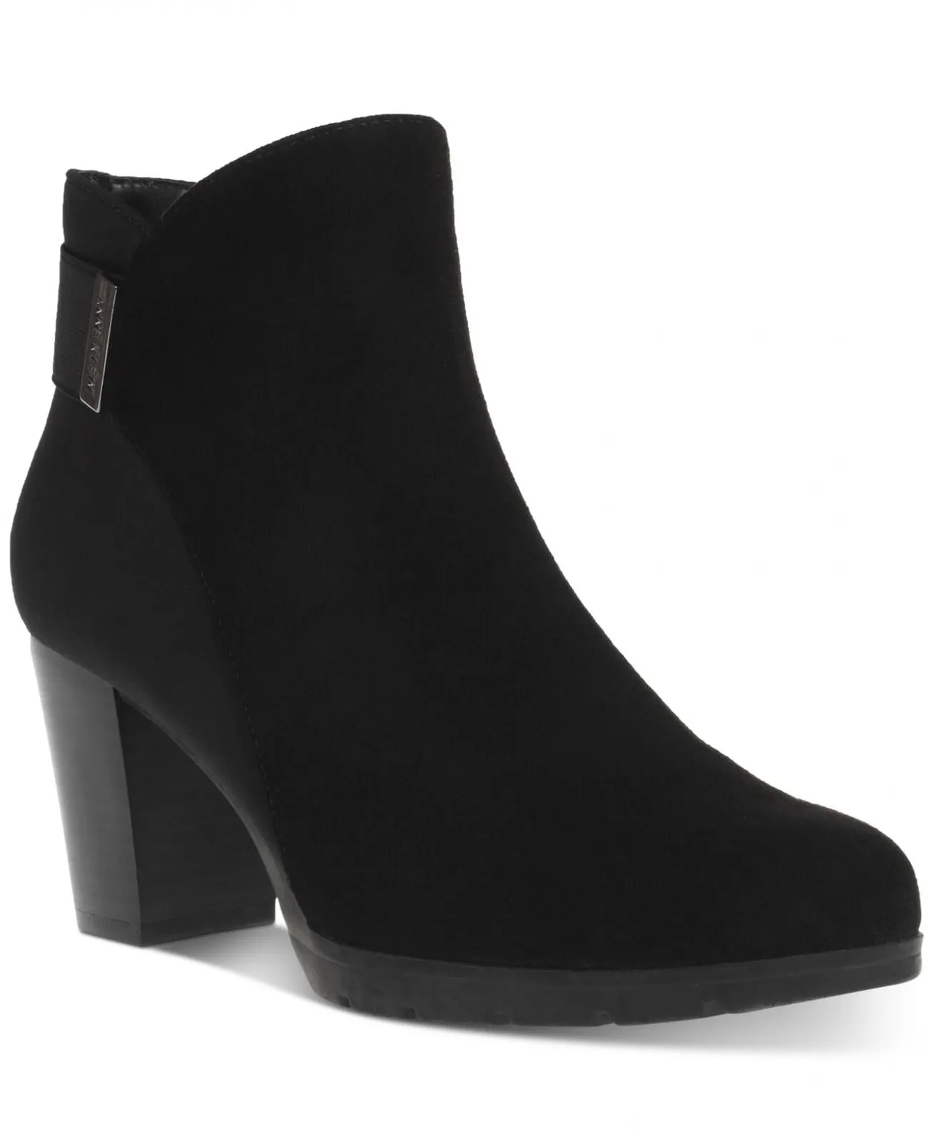 Anne Klein Womens Rina Block Heel Booties RINA01F9 Black Multi 8.5M