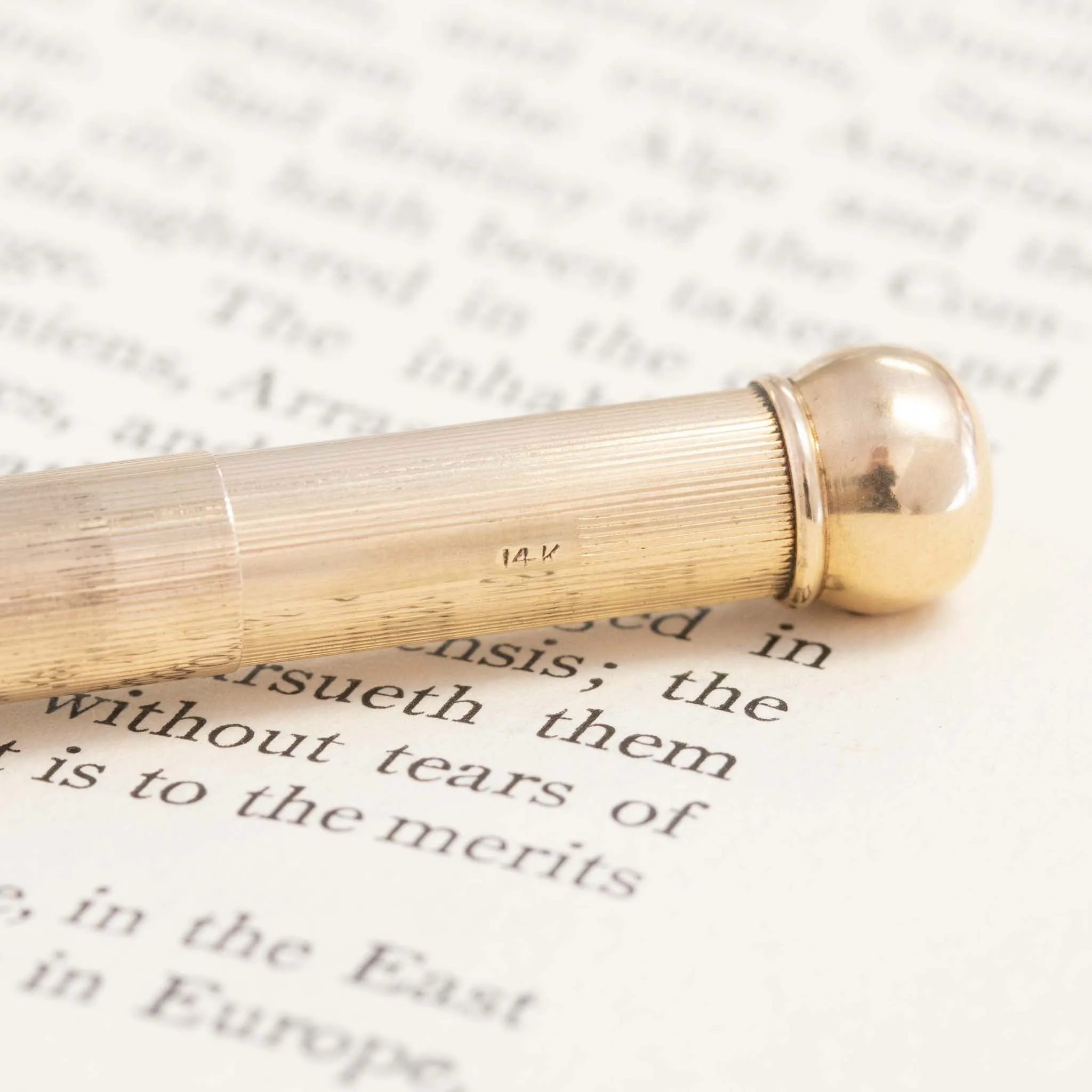 Antique Gold Pencil Pendant, 14kt