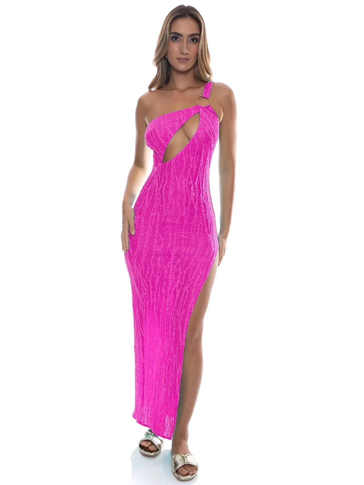 Asymmetrical Cut Out Maxi Dress