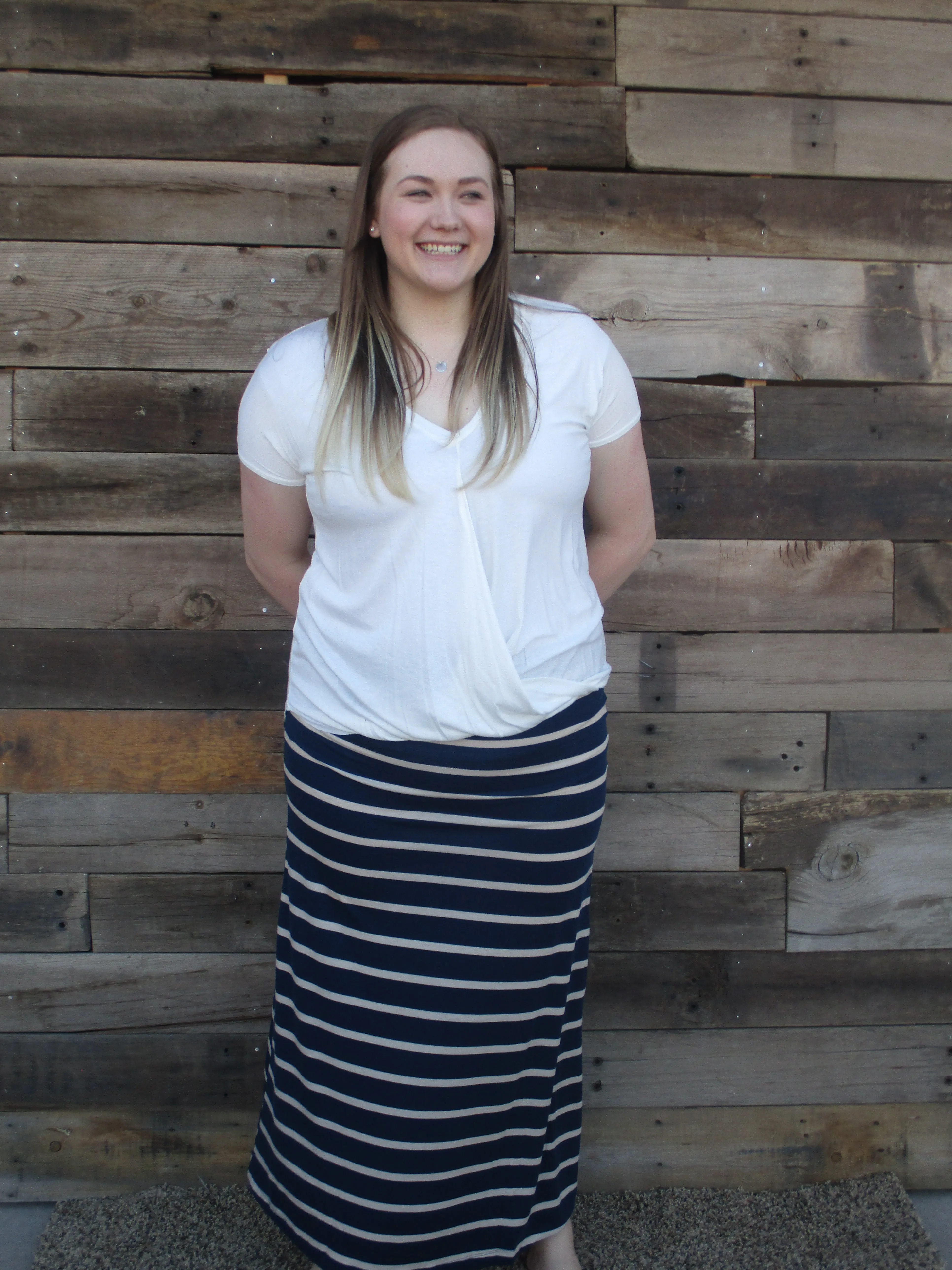 Basic Cream Plus Size Tee