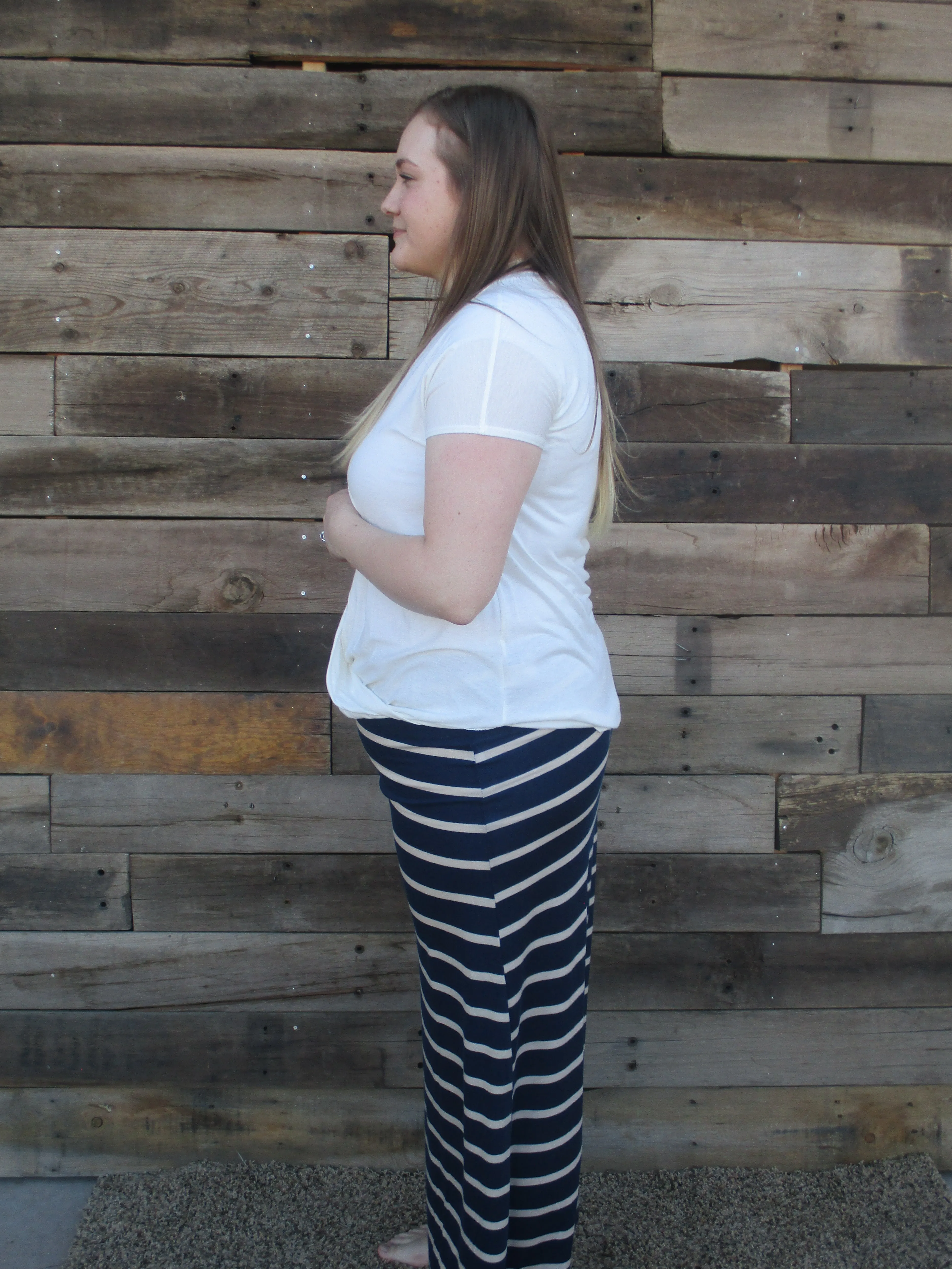 Basic Cream Plus Size Tee