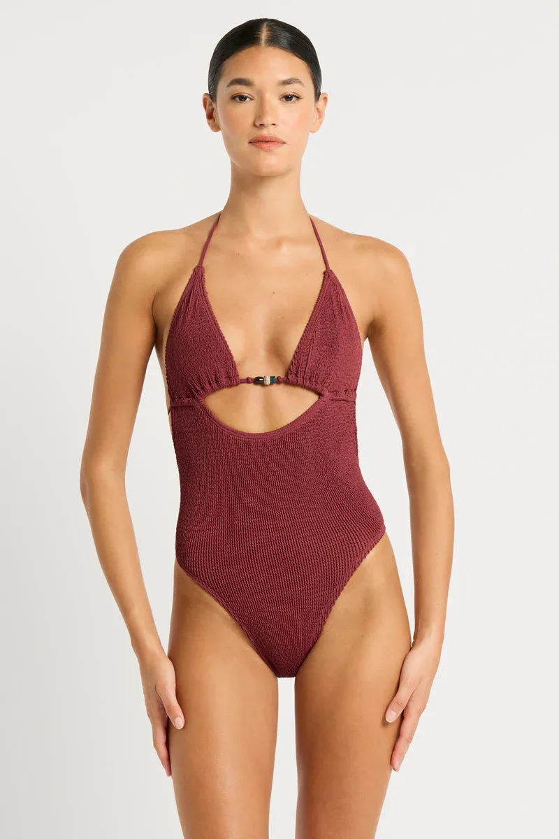 Beaded Fowler One Piece - Carmine Recycled by Bond Eye