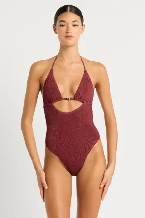 Beaded Fowler One Piece - Carmine Recycled by Bond Eye