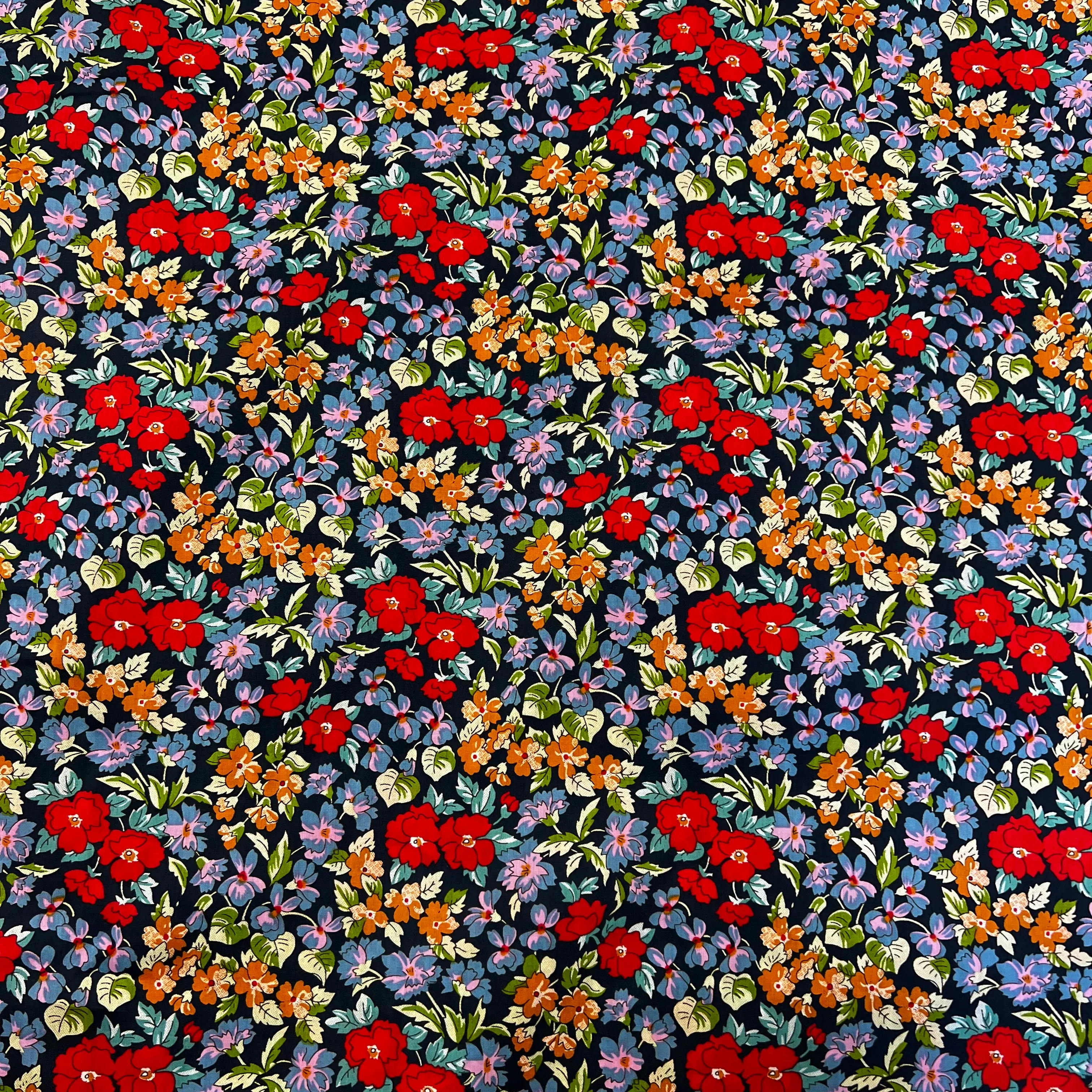 Betty Cotton Lawn - Navy/Red