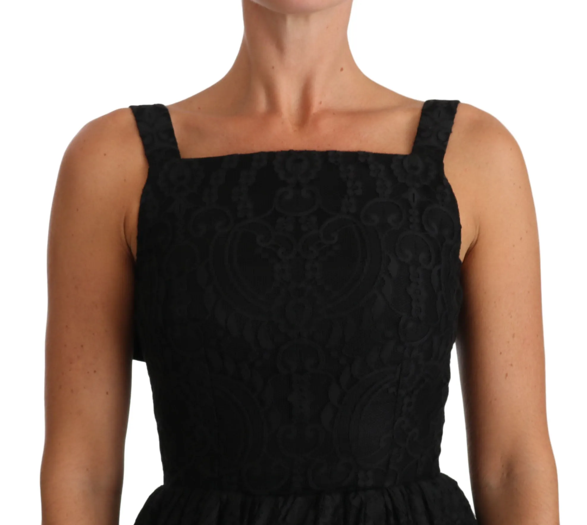 Black Ball Lace Floral Ruffle Bows Dress