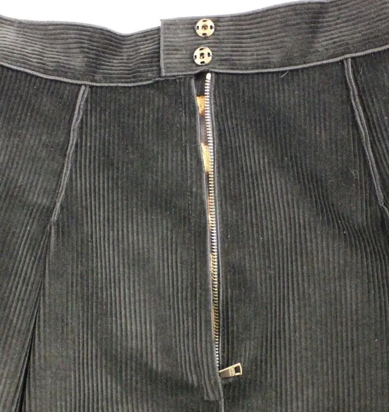 Black Cotton Manchester Mini Skirt