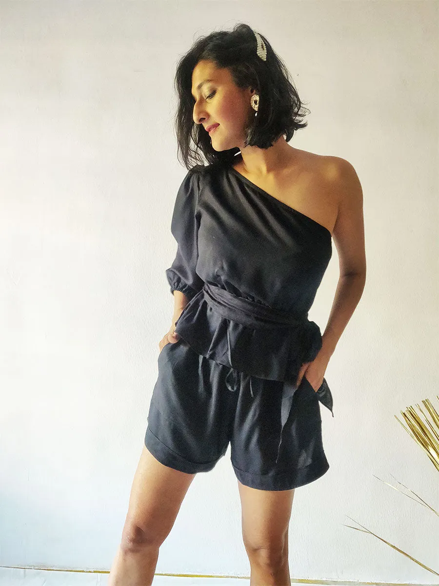 Black One Shoulder Top