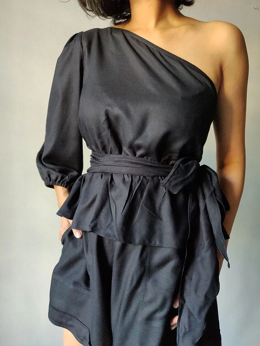 Black One Shoulder Top