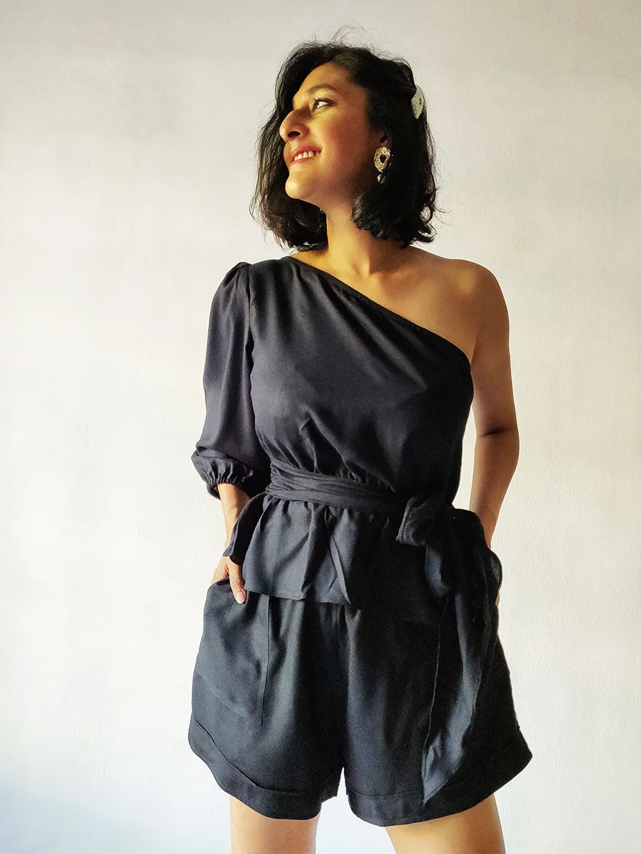 Black One Shoulder Top