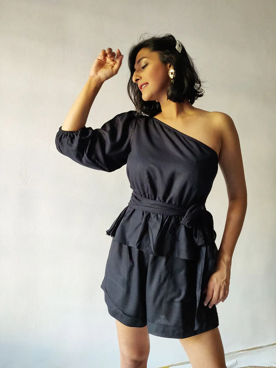 Black One Shoulder Top