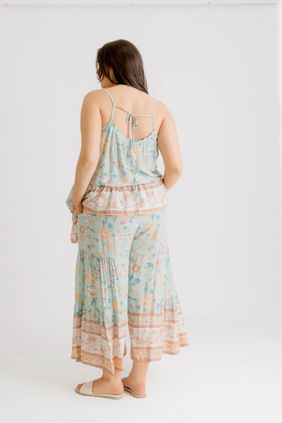 Bridie Printed Top - Sea Green