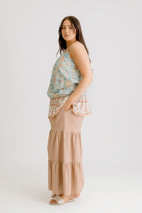 Bridie Printed Top - Sea Green