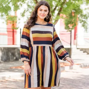 Bring Back The Moments Dress, Rust-Mocha