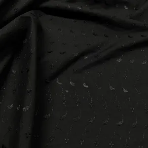 Broderie Anglaise | Embroidered Cotton | Black
