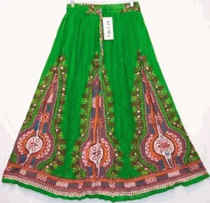 Broomstick Skirt ! Printed Crinkle Rayon ! One Size, Fits Most !