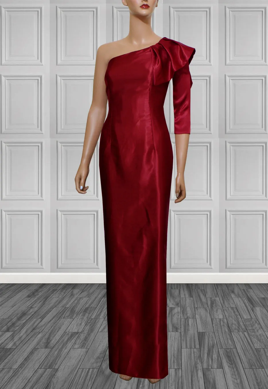 Cardinal Red One Shoulder Gown