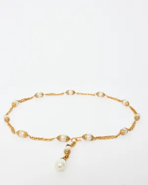 Chanel Vintage Gold & Pearl Chain Belt
