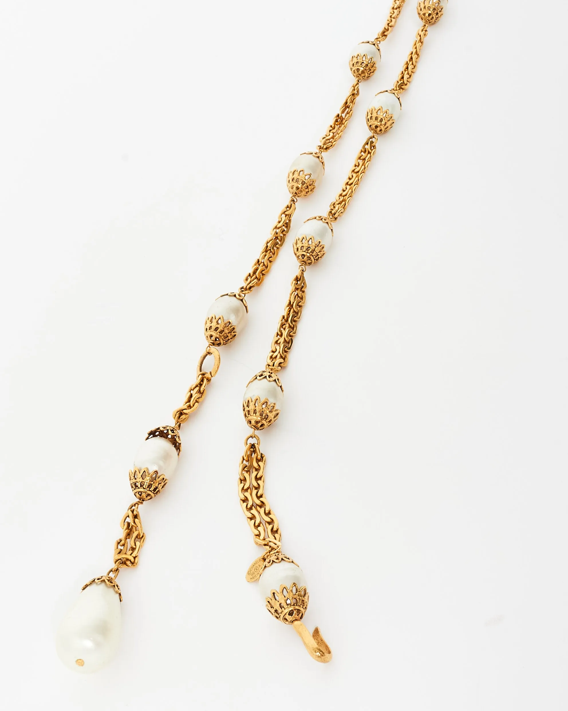 Chanel Vintage Gold & Pearl Chain Belt