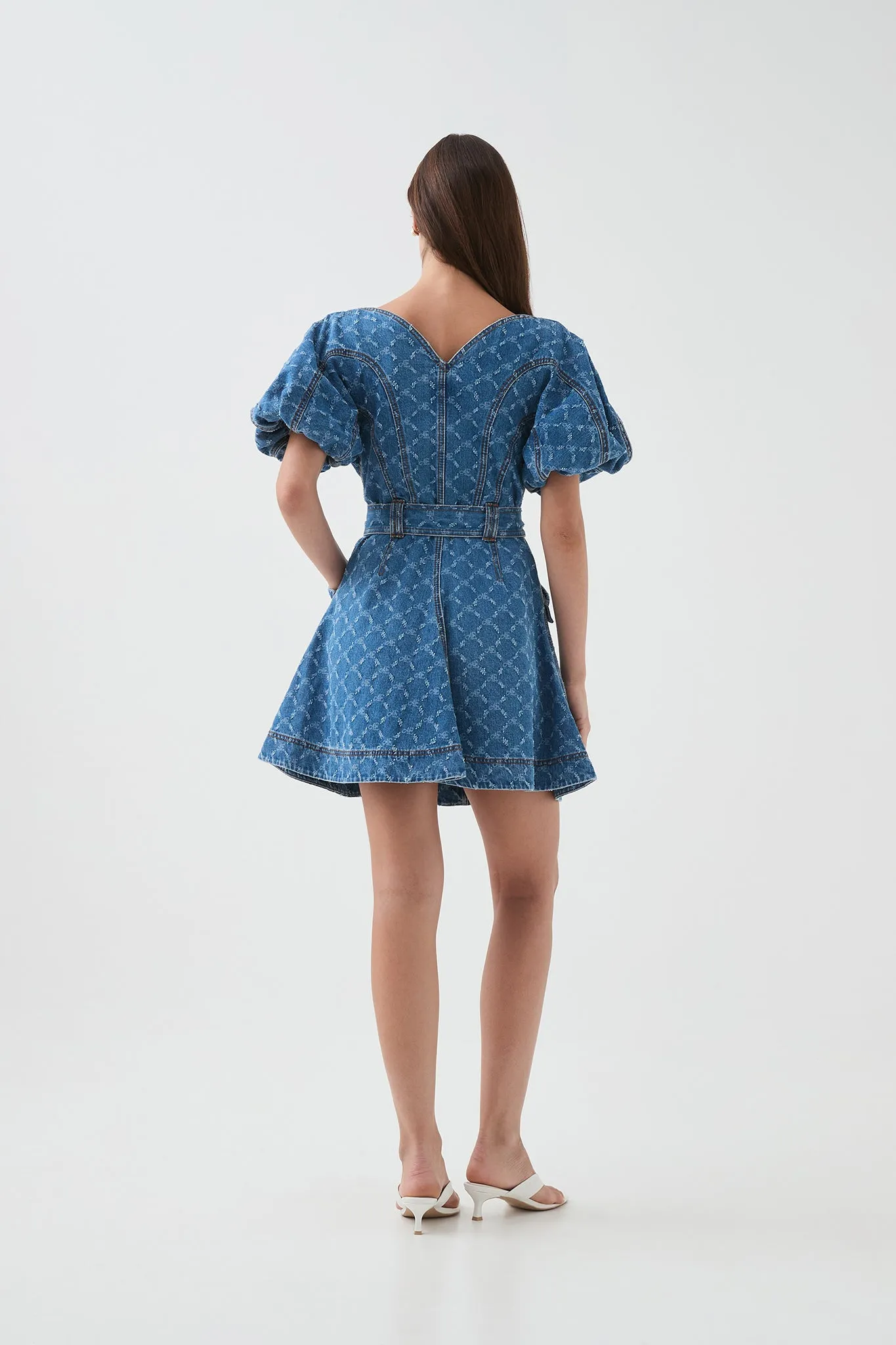 Check Denim Mini Dress