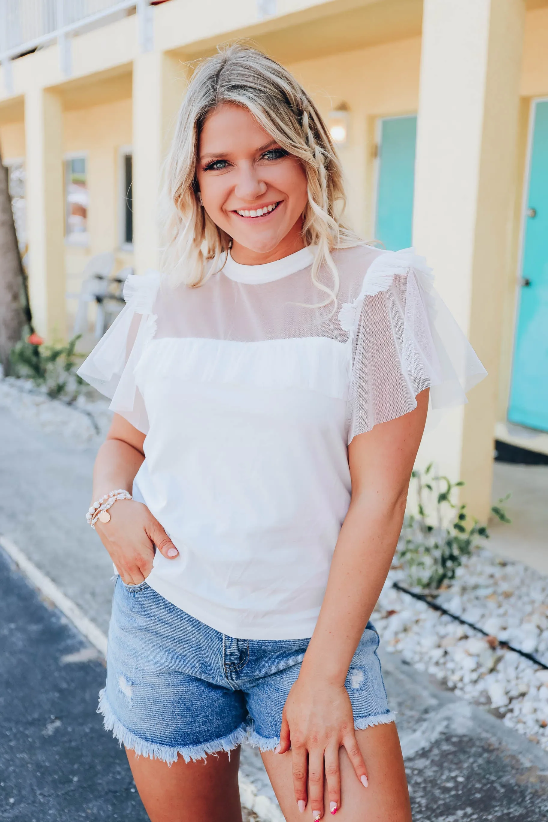 Cheyenne Ruffle Yoke Top