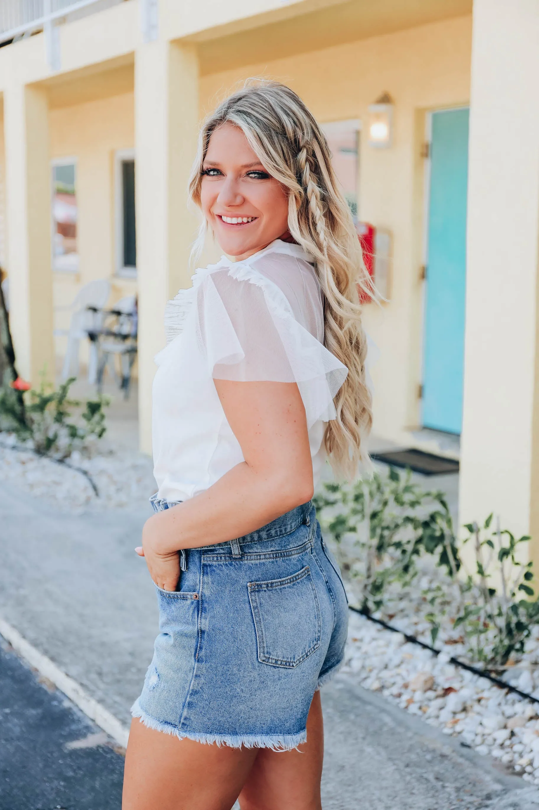 Cheyenne Ruffle Yoke Top