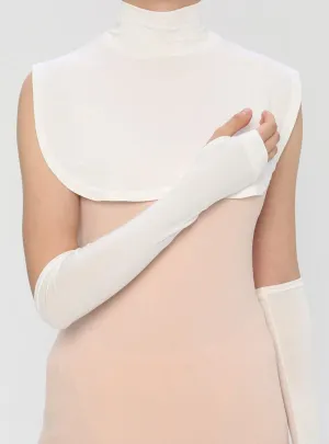 Chic Shoulder Drape with High Neckline | Cream