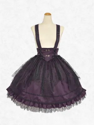 Classic Lolita SK Lace Lace Up Purple Lolita Skirts
