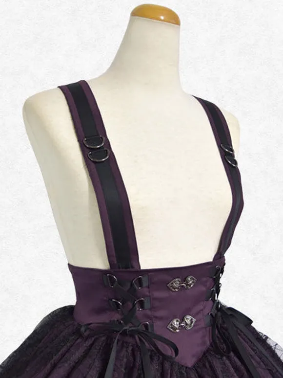 Classic Lolita SK Lace Lace Up Purple Lolita Skirts
