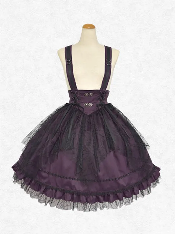 Classic Lolita SK Lace Lace Up Purple Lolita Skirts