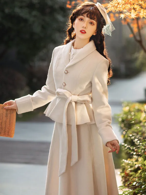 Classic Lolita SK Overskirt White Polyester Daily Casual Lolita Skirts