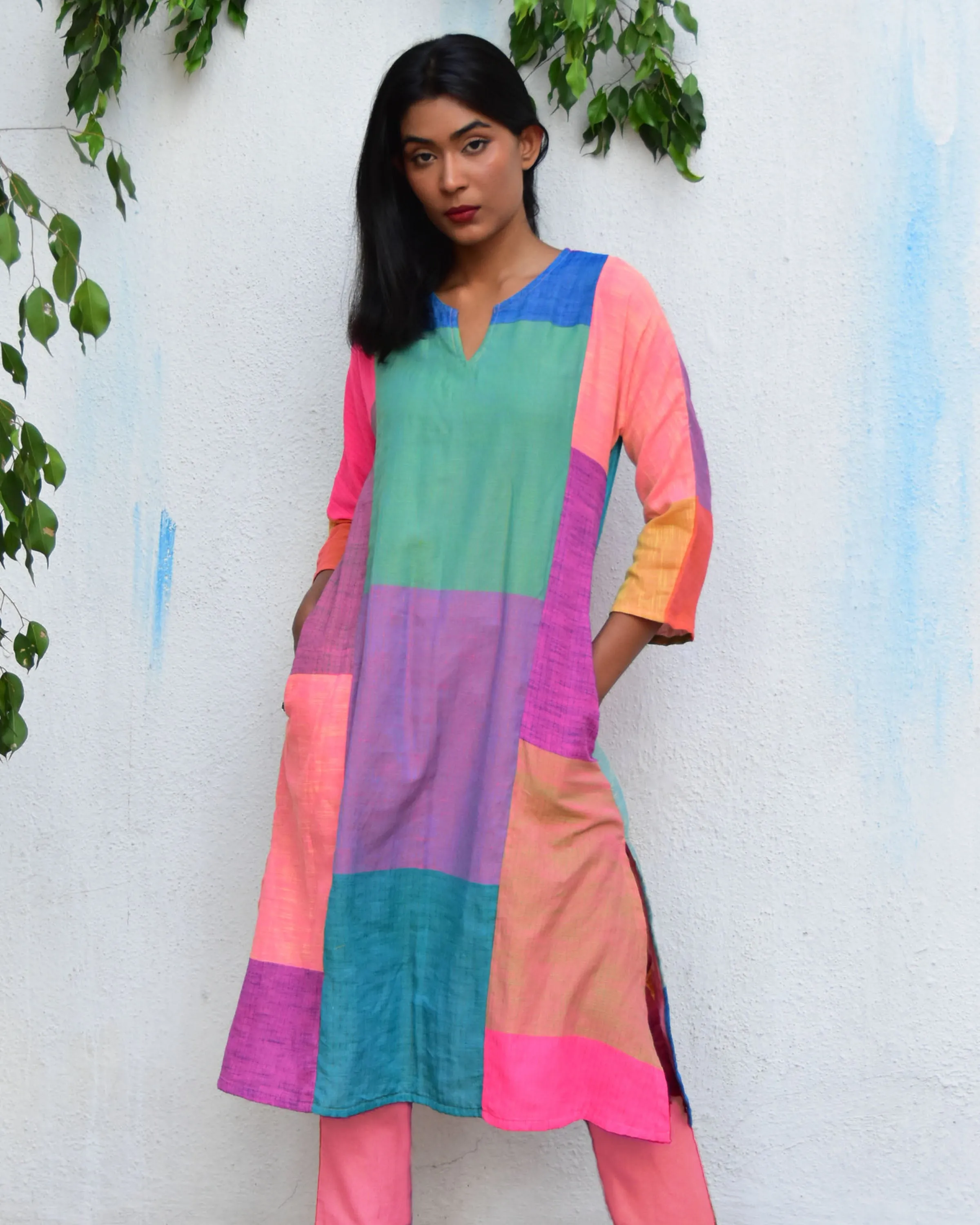 Coastal Breeze Handwoven Cotton Kurta set